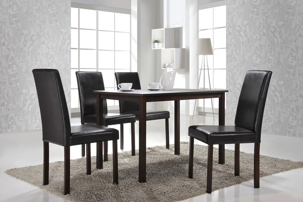 Baxton Studio - Andrew Set of 4 Dining Chairs in Dark Brown - Andrew Dining Chair view 6