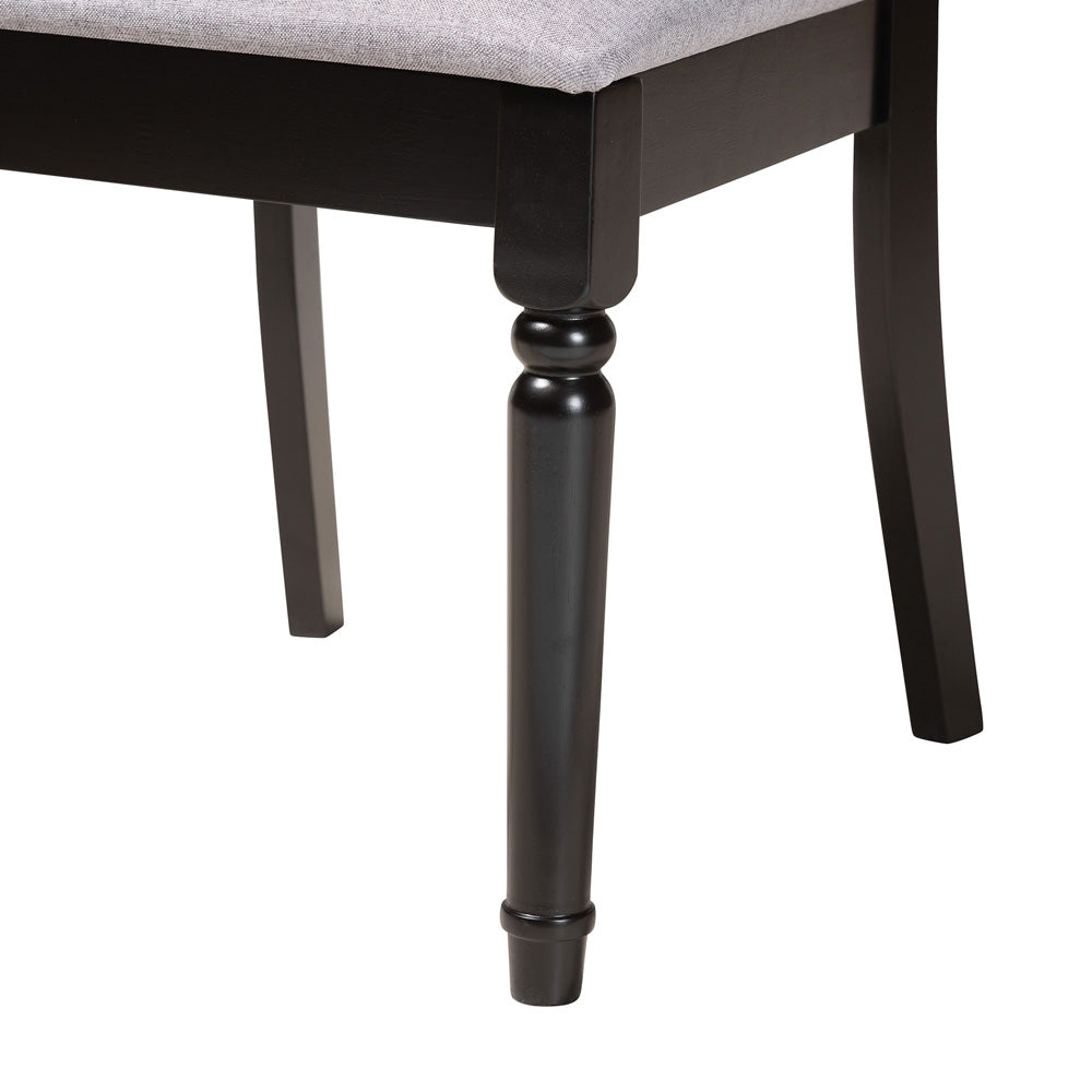 Baxton Studio - Angie Dining Set in Grey/Dark Brown - Angie-Grey/Dark Brown-5PC Dining Set view 6