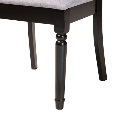 Baxton Studio - Angie Dining Set in Grey/Dark Brown - Angie-Grey/Dark Brown-5PC Dining Set view 6