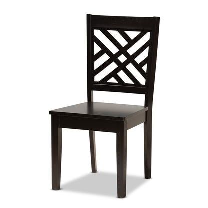 Baxton Studio - Ani Dining Set in Dark Brown - Ani-Dark Brown-5PC Dining Set view 2