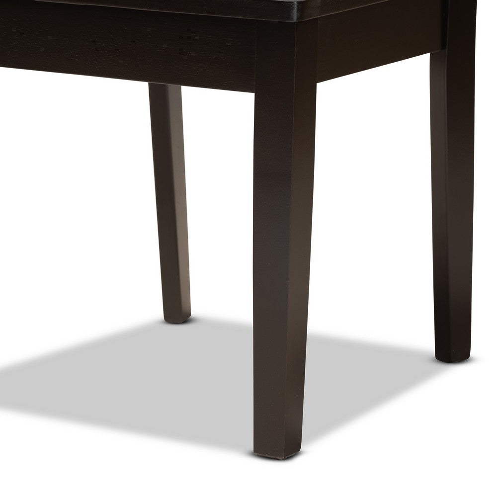 Baxton Studio - Ani Dining Set in Dark Brown - Ani-Dark Brown-5PC Dining Set view 6