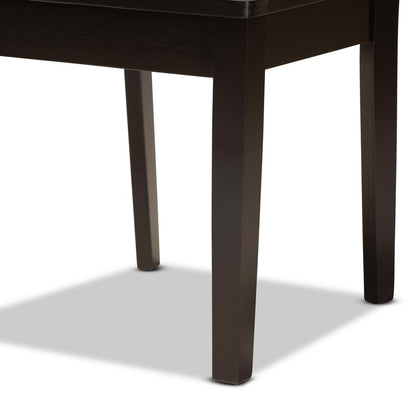 Baxton Studio - Ani Dining Set in Dark Brown - Ani-Dark Brown-5PC Dining Set view 6