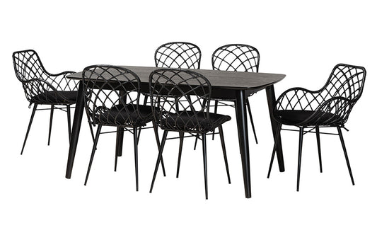 Baxton Studio - Aniceta Dining Set - KYG013C-Black-7PC Dining Set view 1