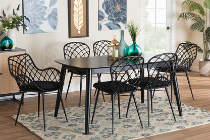 Baxton Studio - Aniceta Dining Set - KYG013C-Black-7PC Dining Set view 5