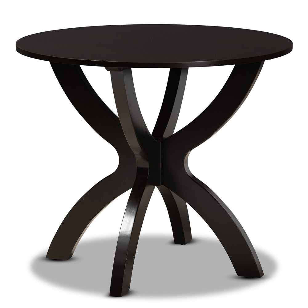 Baxton Studio - Anila Dining Set in Dark Brown - Anila-Dark Brown-5PC Dining Set view 3