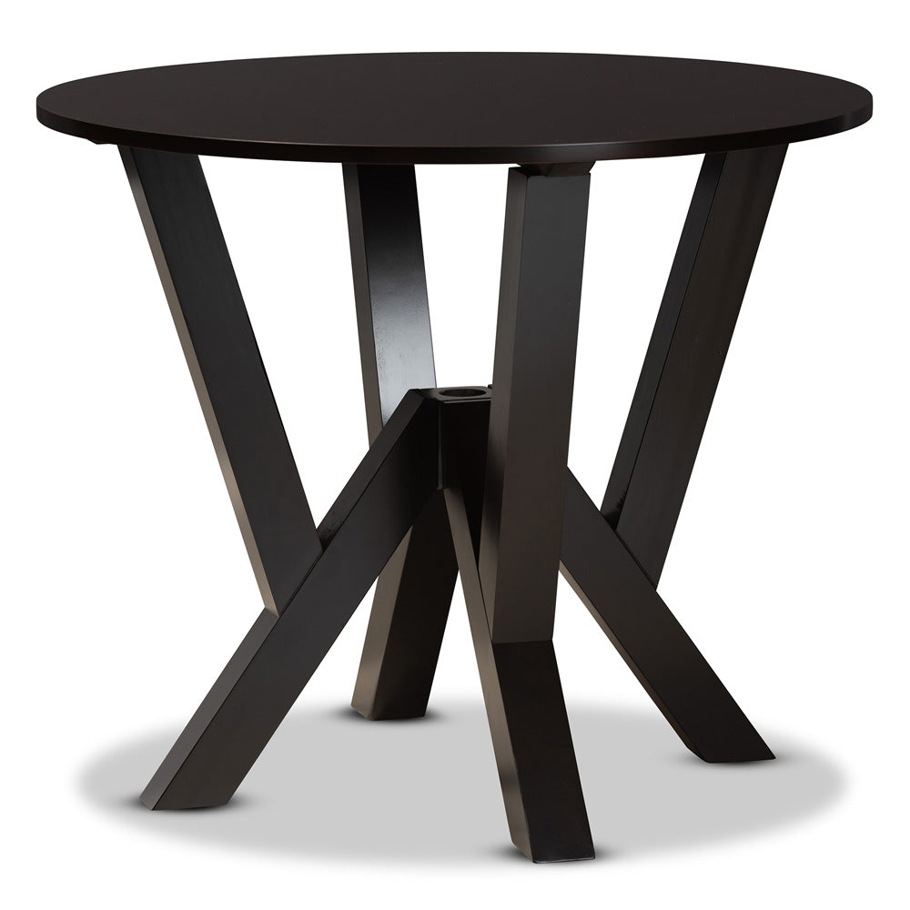 Baxton Studio - Anise Dining Set in Grey/Dark Brown - Anise-Grey/Dark Brown-5PC Dining Set view 3