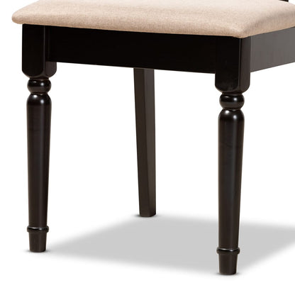 Baxton Studio - Anise Dining Set in Sand/Dark Brown - Anise-Sand/Dark Brown-5PC Dining Set view 6