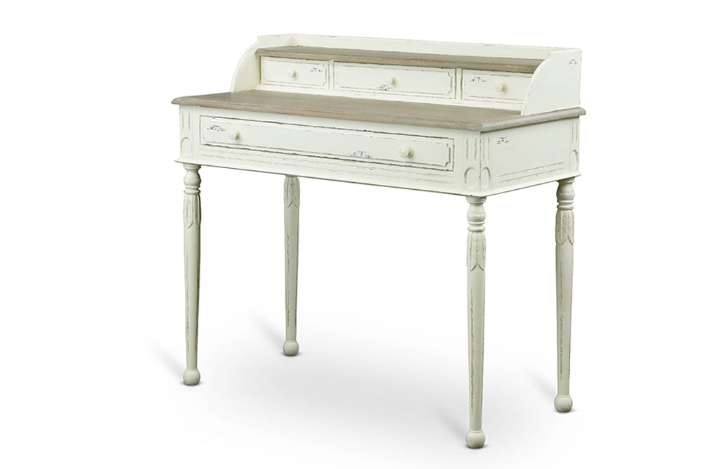 Baxton Studio - Anjou Desk in White/Light Brown - PLM1VM/M B-CA view 1