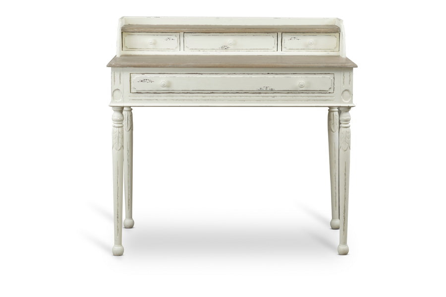 Baxton Studio - Anjou Desk in White/Light Brown - PLM1VM/M B-CA view 2