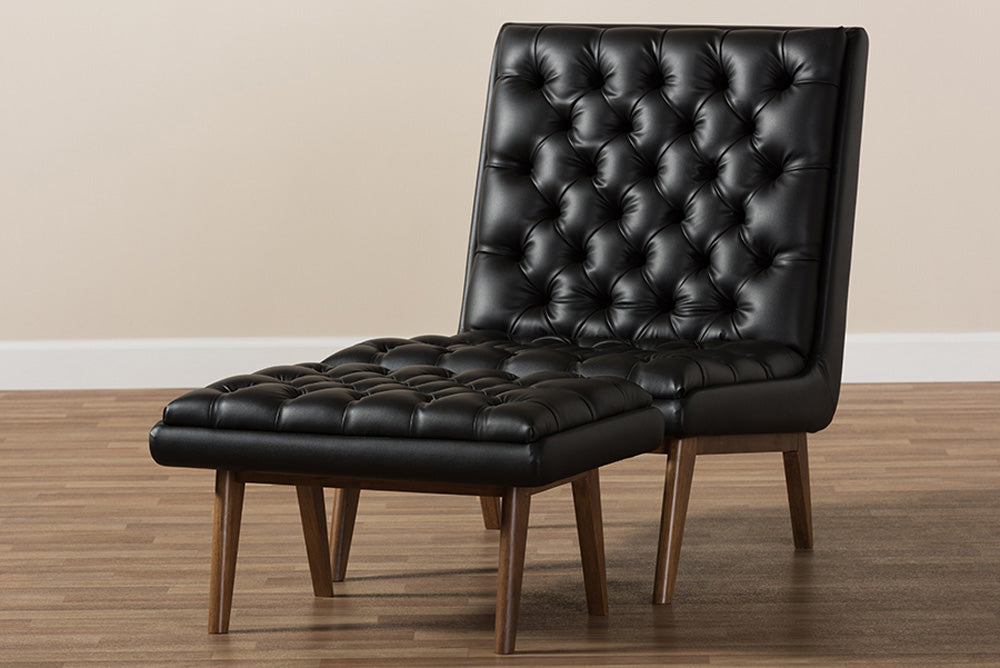 Baxton Studio - Annetha Living Room Set - BBT5272-Pine Black Set view 8