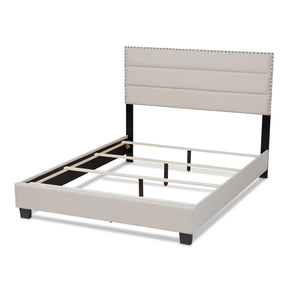 Baxton Studio - Ansa Full Size Bed in Beige/Black - CF9084C-Beige-Full view 3