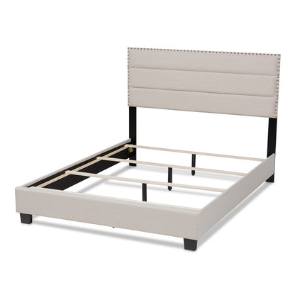 Baxton Studio - Ansa Full Size Bed in Beige/Black - CF9084C-Beige-Full view 3