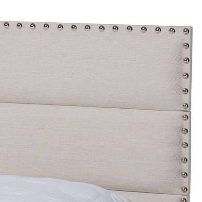 Baxton Studio - Ansa Full Size Bed in Beige/Black - CF9084C-Beige-Full view 4