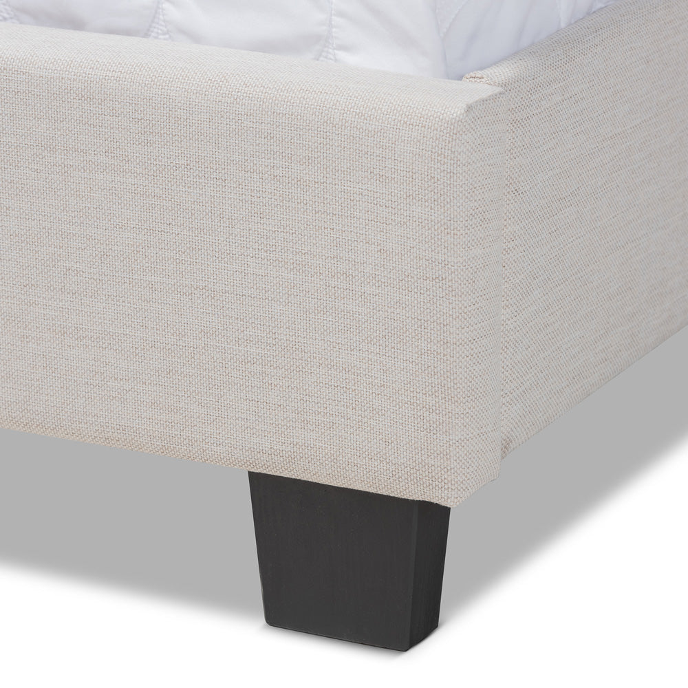 Baxton Studio - Ansa Full Size Bed in Beige/Black - CF9084C-Beige-Full view 5