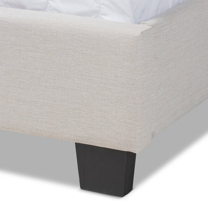 Baxton Studio - Ansa Full Size Bed in Beige/Black - CF9084C-Beige-Full view 5