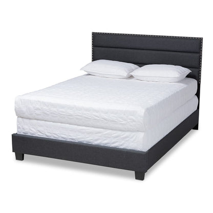 Baxton Studio - Ansa Full Size Bed in Dark Grey/Black - CF9084C-Charcoal-Full view 1