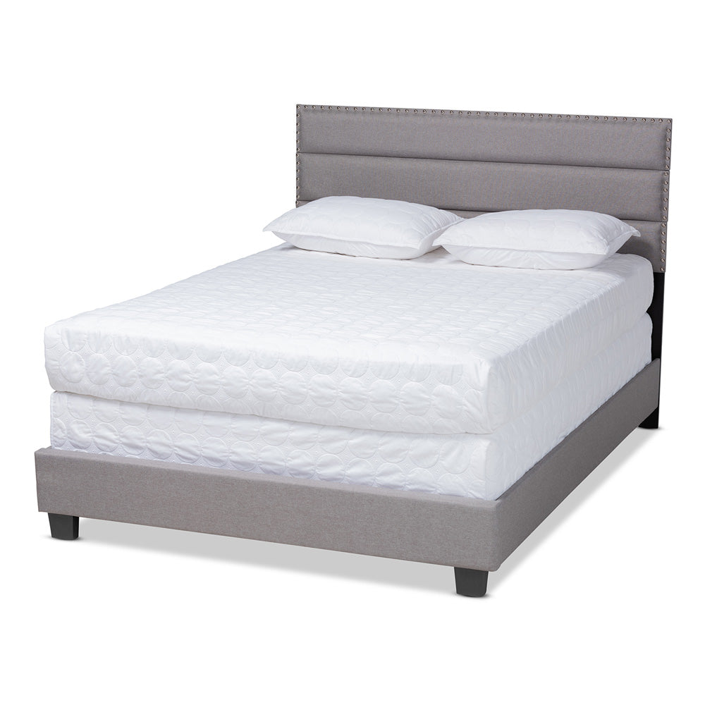 Baxton Studio - Ansa Full Size Bed in Grey/Black - CF9084C-Grey-Full view 1