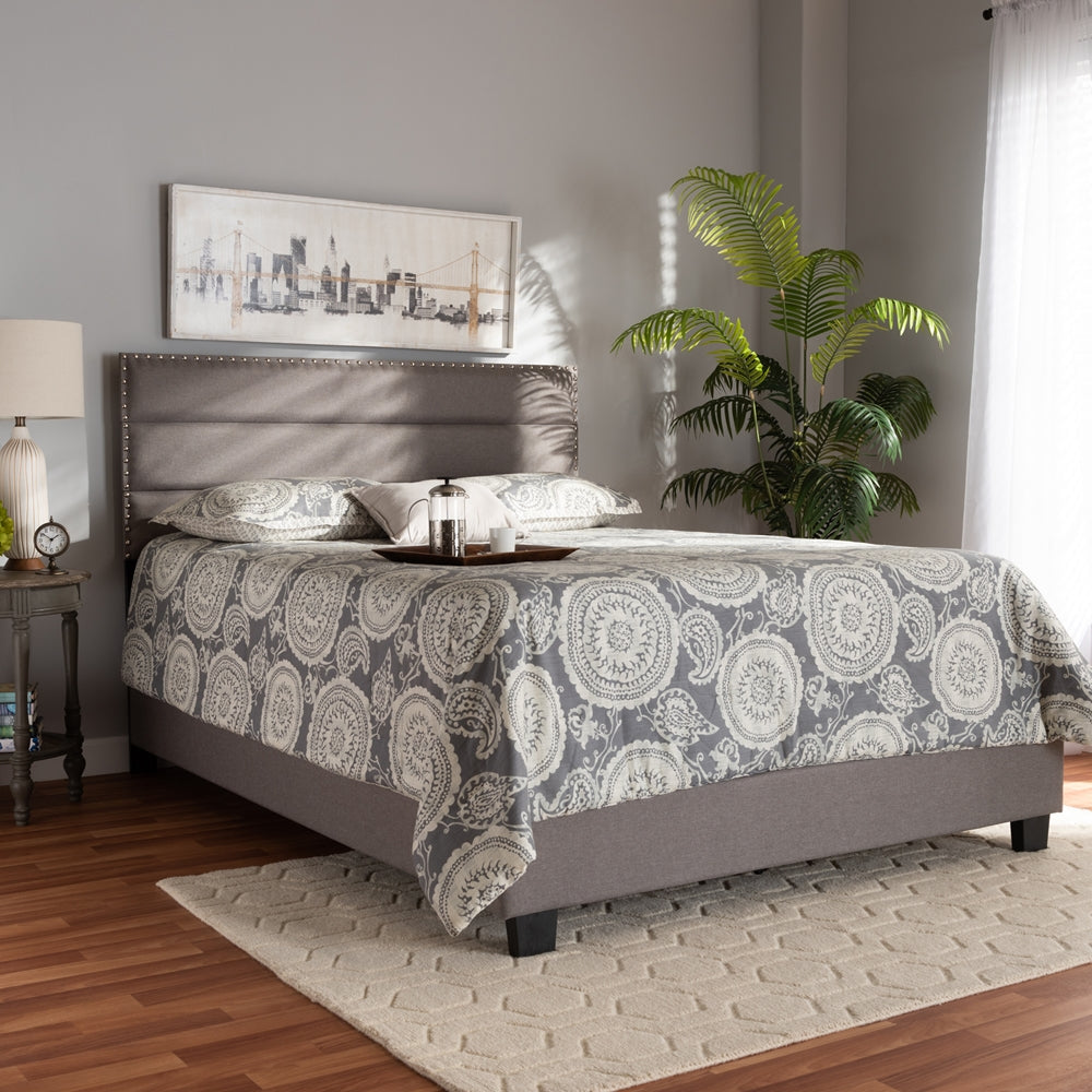 Baxton Studio - Ansa Full Size Bed in Grey/Black - CF9084C-Grey-Full view 7