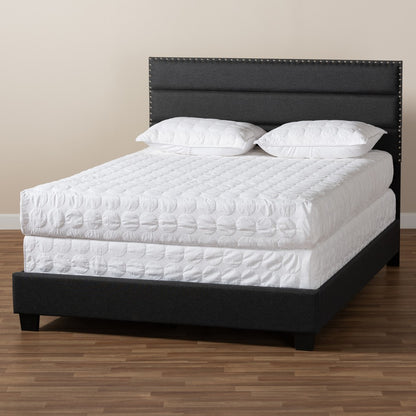 Baxton Studio - Ansa King Size Bed in Dark Grey/Black - CF9084C-Charcoal-King view 7