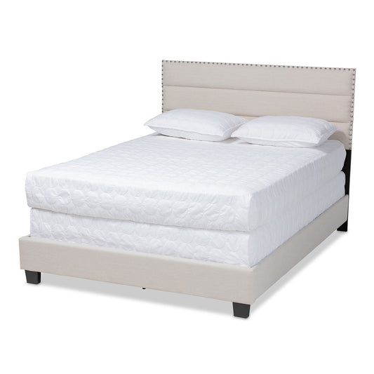 Baxton Studio - Ansa Queen Size Bed in Beige/Black - CF9084C-Beige-Queen view 1