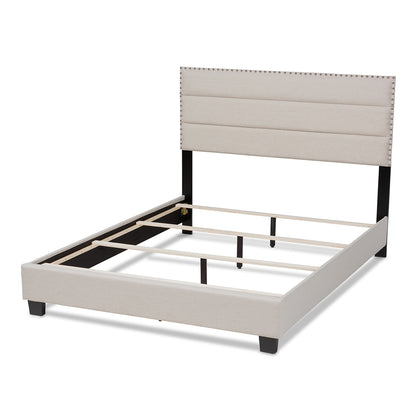 Baxton Studio - Ansa Queen Size Bed in Beige/Black - CF9084C-Beige-Queen view 3