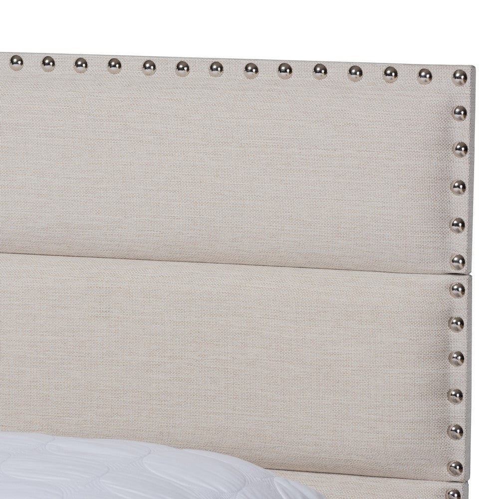 Baxton Studio - Ansa Queen Size Bed in Beige/Black - CF9084C-Beige-Queen view 4