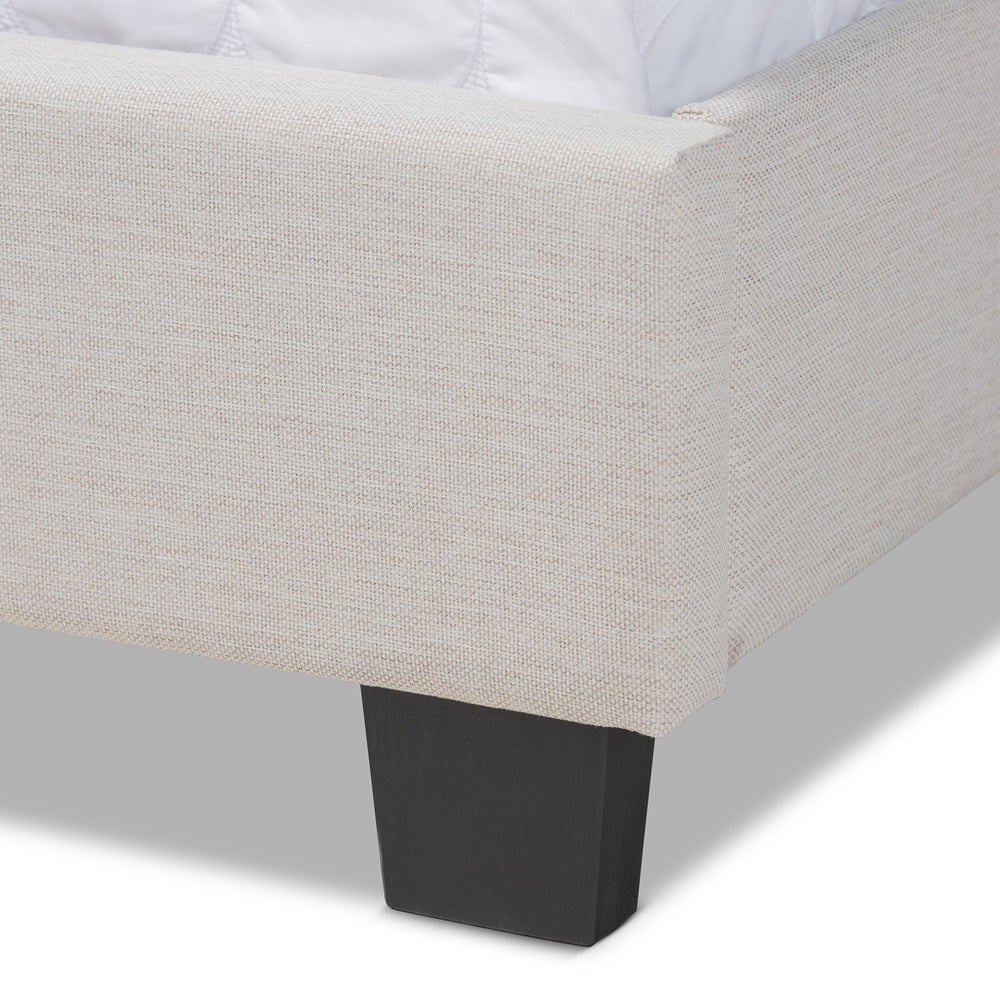 Baxton Studio - Ansa Queen Size Bed in Beige/Black - CF9084C-Beige-Queen view 5