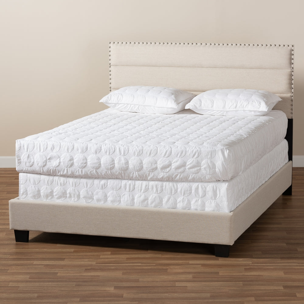 Baxton Studio - Ansa Queen Size Bed in Beige/Black - CF9084C-Beige-Queen view 6