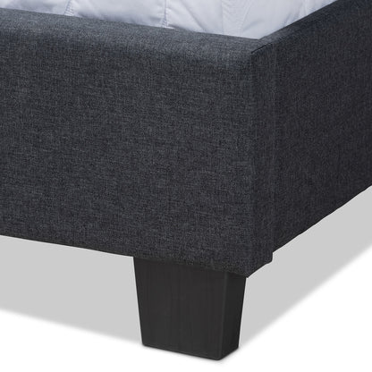 Baxton Studio - Ansa Queen Size Bed in Dark Grey/Black - CF9084C-Charcoal-Queen view 5