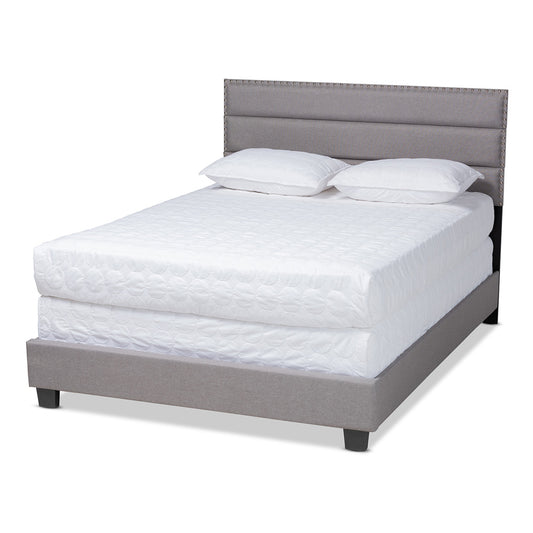 Baxton Studio - Ansa Queen Size Bed in Grey/Black - CF9084C-Grey-Queen view 1
