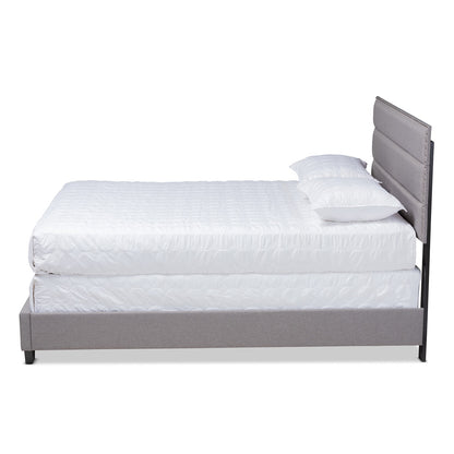 Baxton Studio - Ansa Queen Size Bed in Grey/Black - CF9084C-Grey-Queen view 2