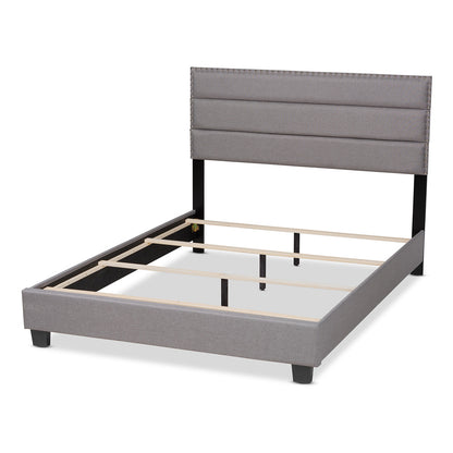 Baxton Studio - Ansa Queen Size Bed in Grey/Black - CF9084C-Grey-Queen view 3