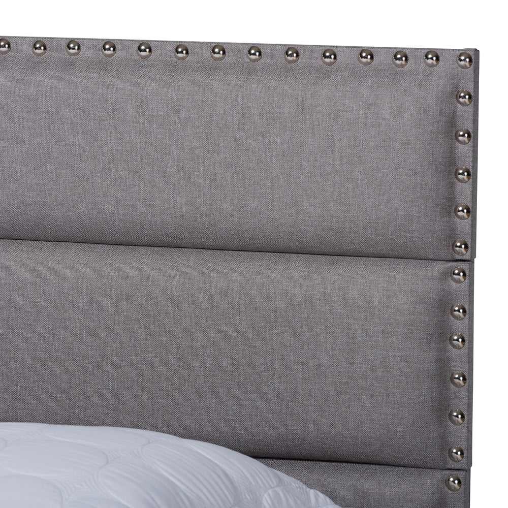 Baxton Studio - Ansa Queen Size Bed in Grey/Black - CF9084C-Grey-Queen view 4