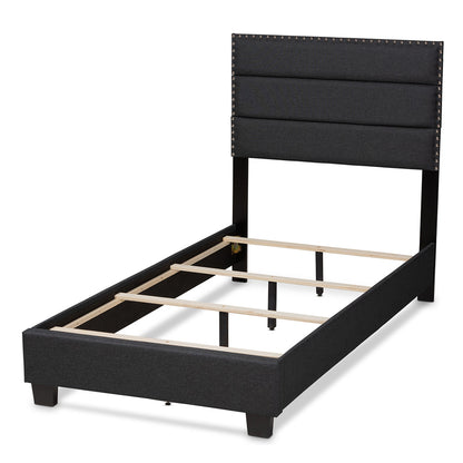 Baxton Studio - Ansa Twin Size Bed in Dark Grey/Black - CF9084C-Charcoal-Twin view 3
