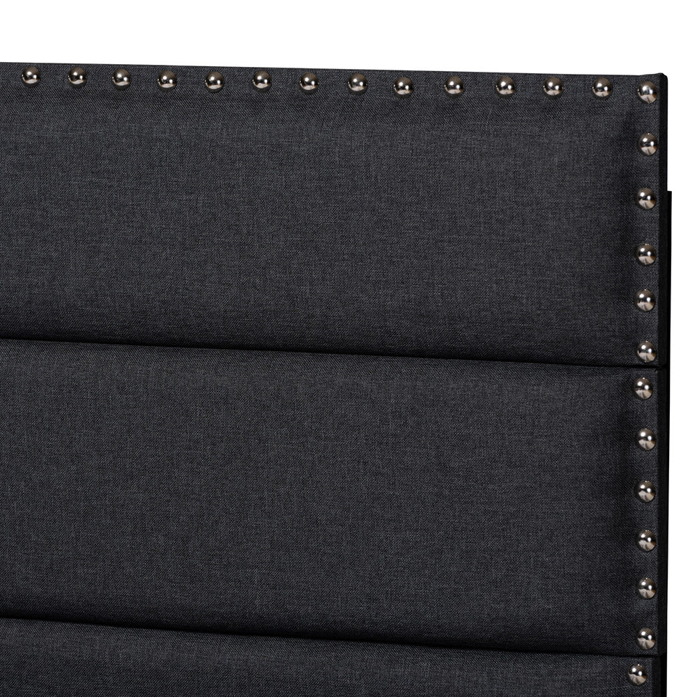 Baxton Studio - Ansa Twin Size Bed in Dark Grey/Black - CF9084C-Charcoal-Twin view 4