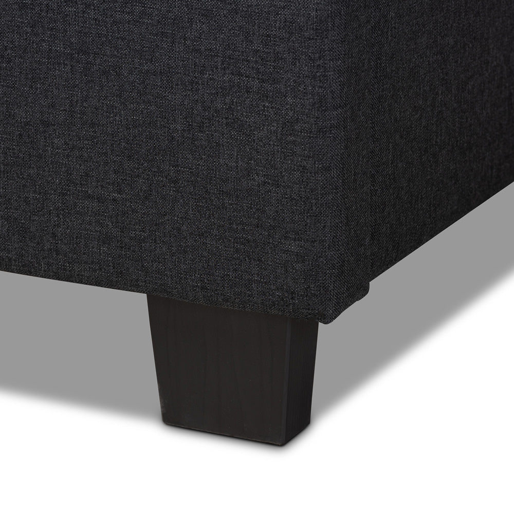 Baxton Studio - Ansa Twin Size Bed in Dark Grey/Black - CF9084C-Charcoal-Twin view 5