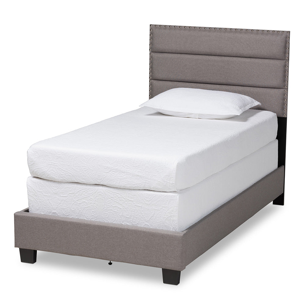 Baxton Studio - Ansa Twin Size Bed in Grey/Black - CF9084C-Grey-Twin view 1