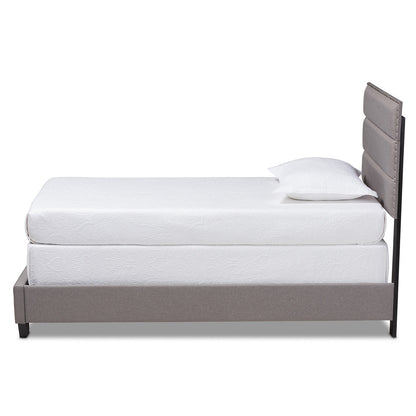 Baxton Studio - Ansa Twin Size Bed in Grey/Black - CF9084C-Grey-Twin view 2
