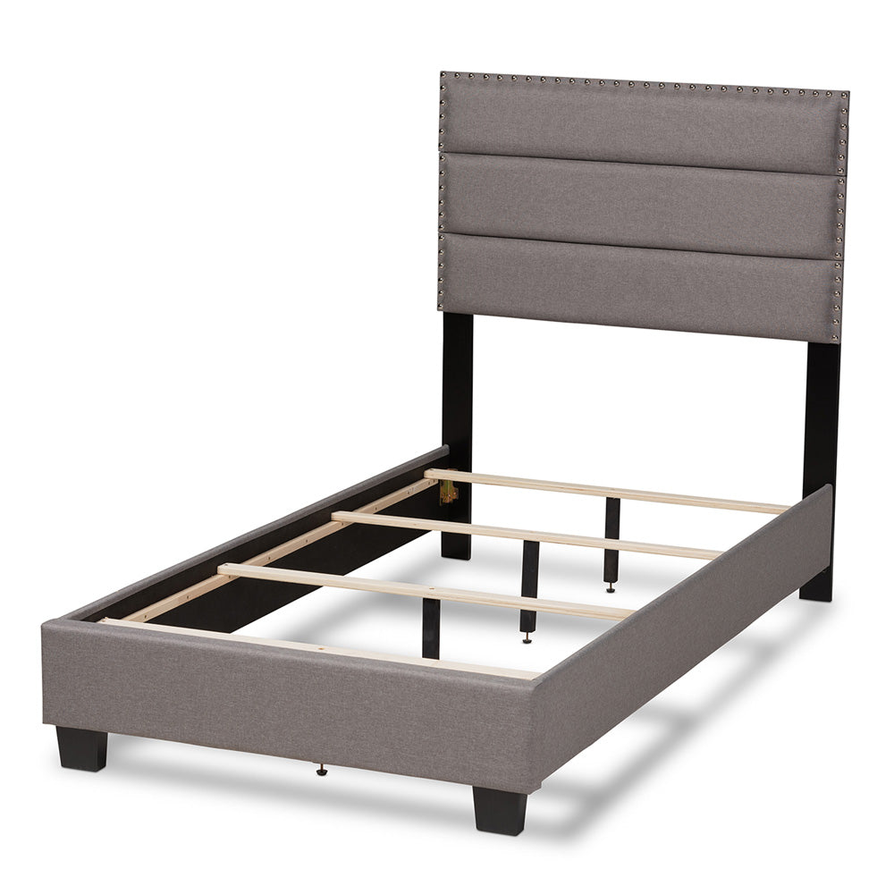 Baxton Studio - Ansa Twin Size Bed in Grey/Black - CF9084C-Grey-Twin view 3