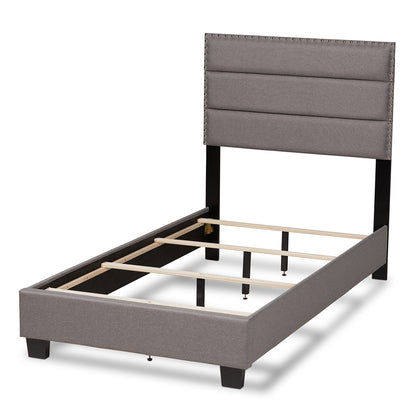 Baxton Studio - Ansa Twin Size Bed in Grey/Black - CF9084C-Grey-Twin view 3