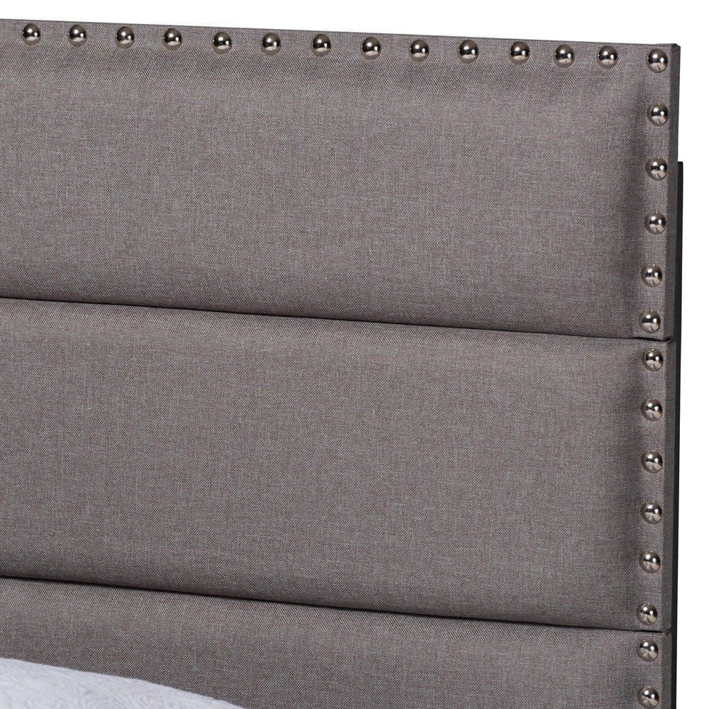 Baxton Studio - Ansa Twin Size Bed in Grey/Black - CF9084C-Grey-Twin view 4