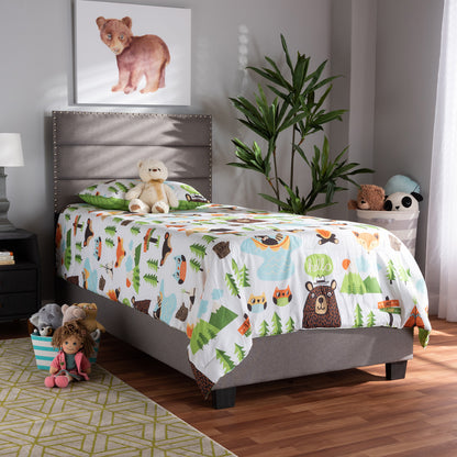 Baxton Studio - Ansa Twin Size Bed in Grey/Black - CF9084C-Grey-Twin view 6