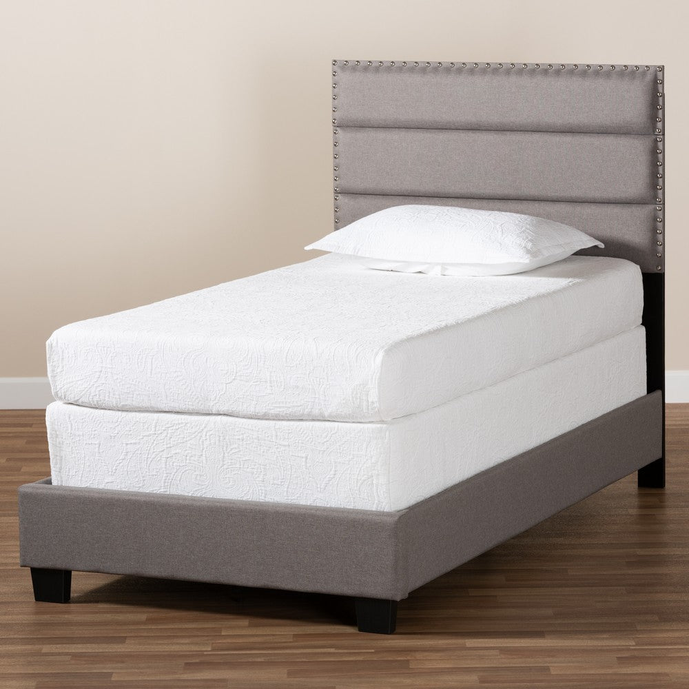 Baxton Studio - Ansa Twin Size Bed in Grey/Black - CF9084C-Grey-Twin view 7