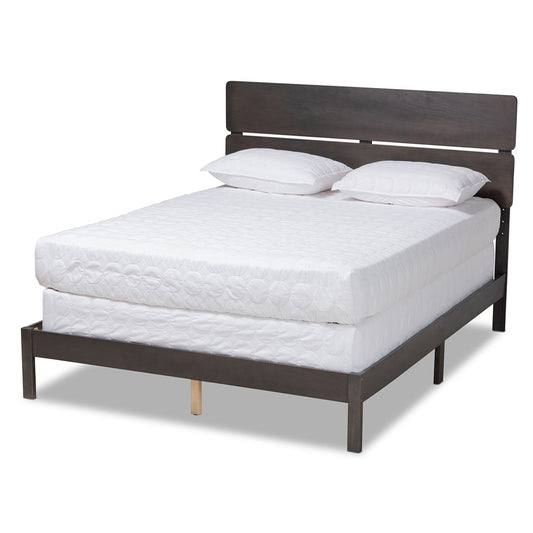 Baxton Studio - Anthony Queen Size Bed in Dark Greyish Oak - MG0024-Green Gray-Queen view 1