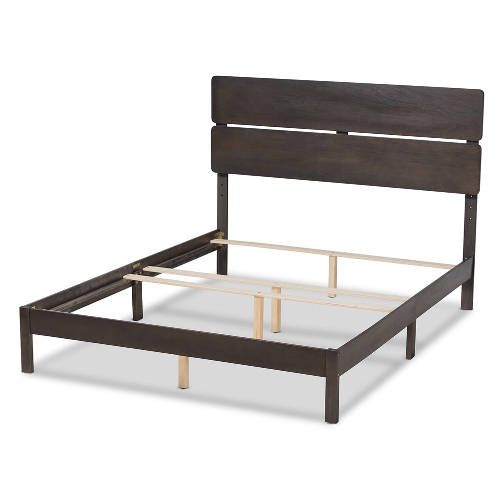 Baxton Studio - Anthony Queen Size Bed in Dark Greyish Oak - MG0024-Green Gray-Queen view 3