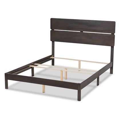 Baxton Studio - Anthony Queen Size Bed in Dark Greyish Oak - MG0024-Green Gray-Queen view 3
