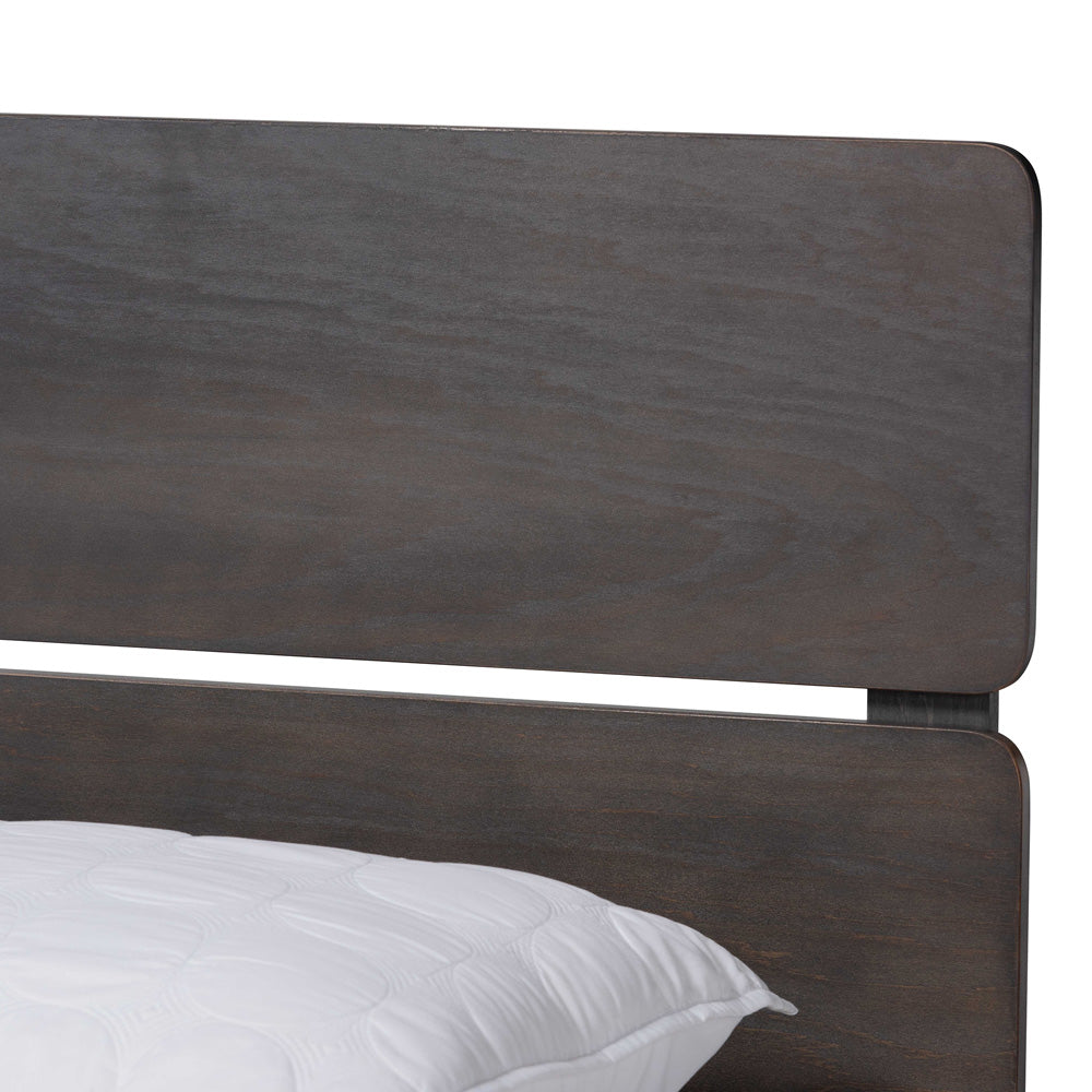 Baxton Studio - Anthony Queen Size Bed in Dark Greyish Oak - MG0024-Green Gray-Queen view 4