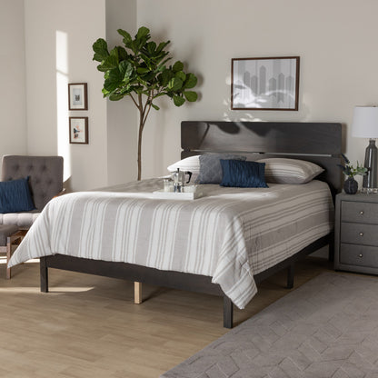 Baxton Studio - Anthony Queen Size Bed in Dark Greyish Oak - MG0024-Green Gray-Queen view 6