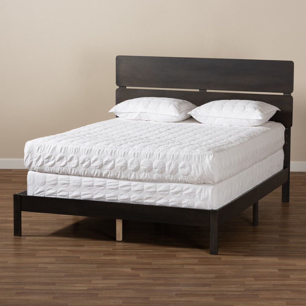 Baxton Studio - Anthony Queen Size Bed in Dark Greyish Oak - MG0024-Green Gray-Queen view 7