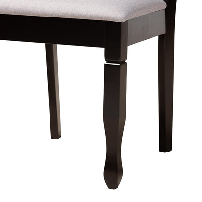 Baxton Studio - April Dining Set in Grey/Dark Brown - Mirela-Grey/Dark Brown-5PC Dining Set view 6
